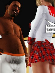 Aroused light-haired daughter seduces her juicy dad with aphrodisiac lingerie